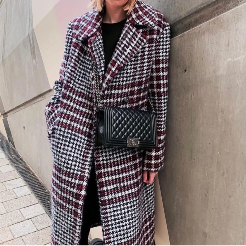 TOPSHOP CHECK COAT Size US 2, UK 34